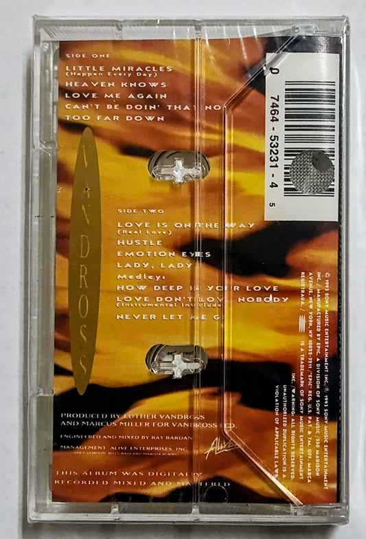 Luther Vandross - “Never Let Me Go” - CASSETTE TAPE M/M (Sealed; hole thru bar code)