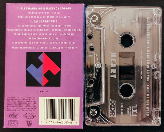 Heart - “All I Wanna Do Is Make Love To You” - CASSETTE TAPE (Single) G+/VG
