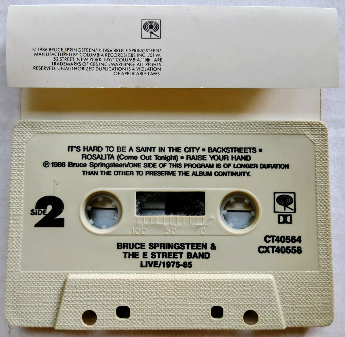 Bruce Springsteen & the E Street Band - "Live/1975-85" - CASSETTE TAPE VG+/VG+