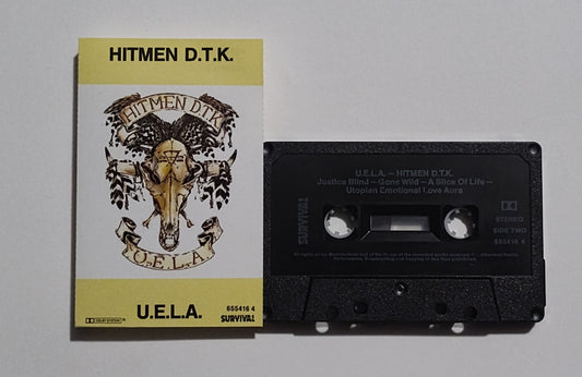 Hitmen D.T.K. - "U.E.L.A."  - CASSETTE TAPE (Australia; black shell; DOLBY Stereo) NM/VG+