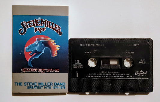 Steve Miller Band - "Greatest Hits" - CASSETTE TAPE (Canada; black shell; DOLBY HX PRO) VG/G+