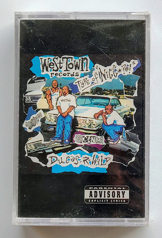 Duces-R-Wild Featuring 50 Second and Socenla - "West Town" - CASSETTE TAPE NM/M (Sealed; tiny crack in case; torn cellophane seal)
