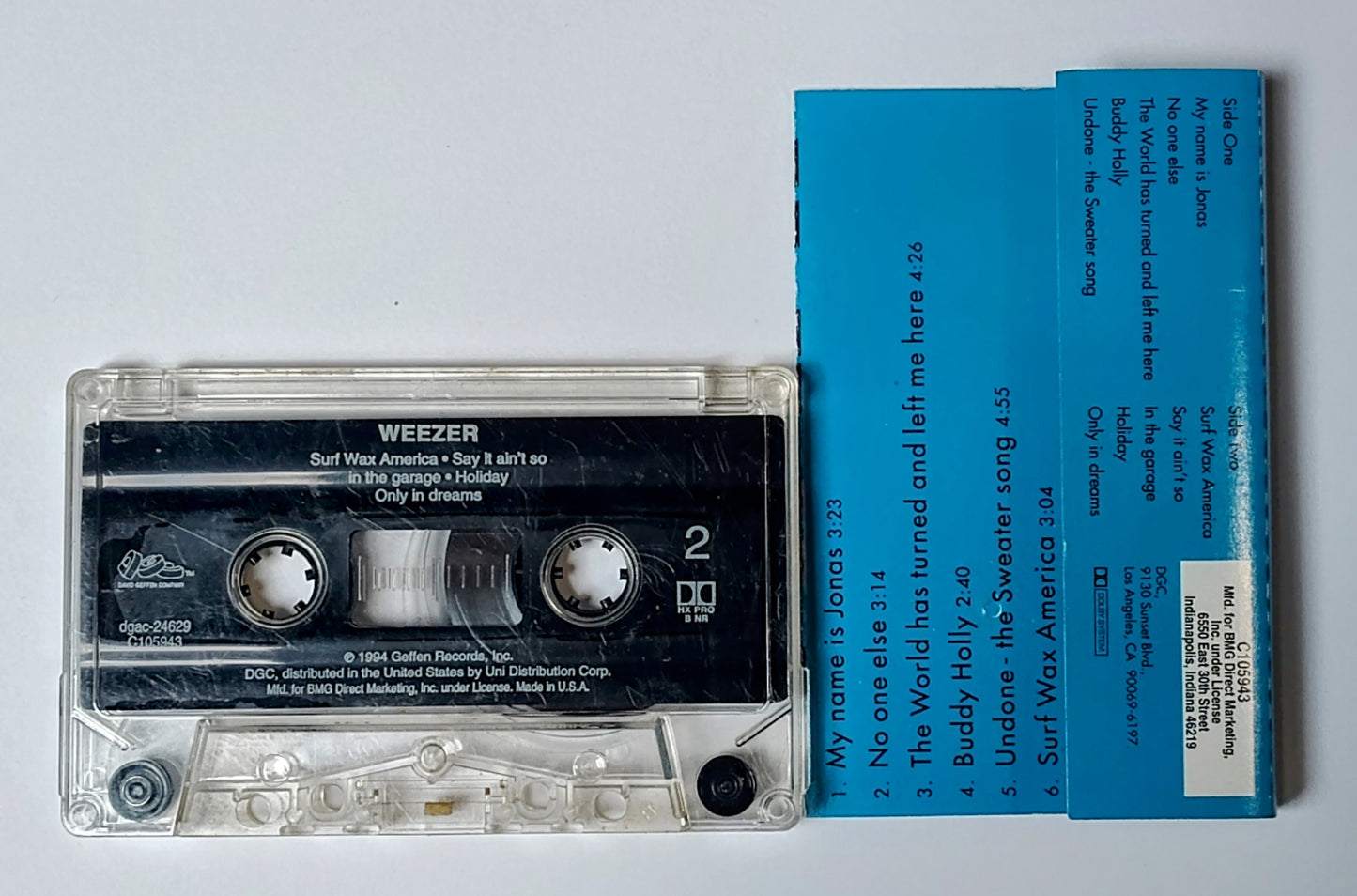 Weezer - "Weezer (aka "The Blue Album")" - CASSETTE TAPE (BMG Club; DOLBY HX PRO B NR) G+/G+
