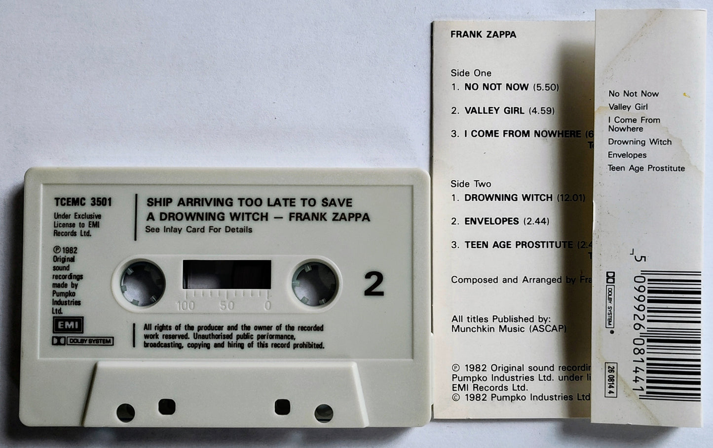 Frank Zappa - “Ship Arriving Too Late To Save A Drowning Witch” - CASSETTE TAPE VG/VG