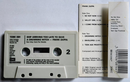 Frank Zappa - “Ship Arriving Too Late To Save A Drowning Witch” - CASSETTE TAPE VG/VG *🔥*