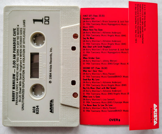 Barry Manilow - "2:00 AM Paradise Cafe" - CASSETTE TAPE VG+/VG+
