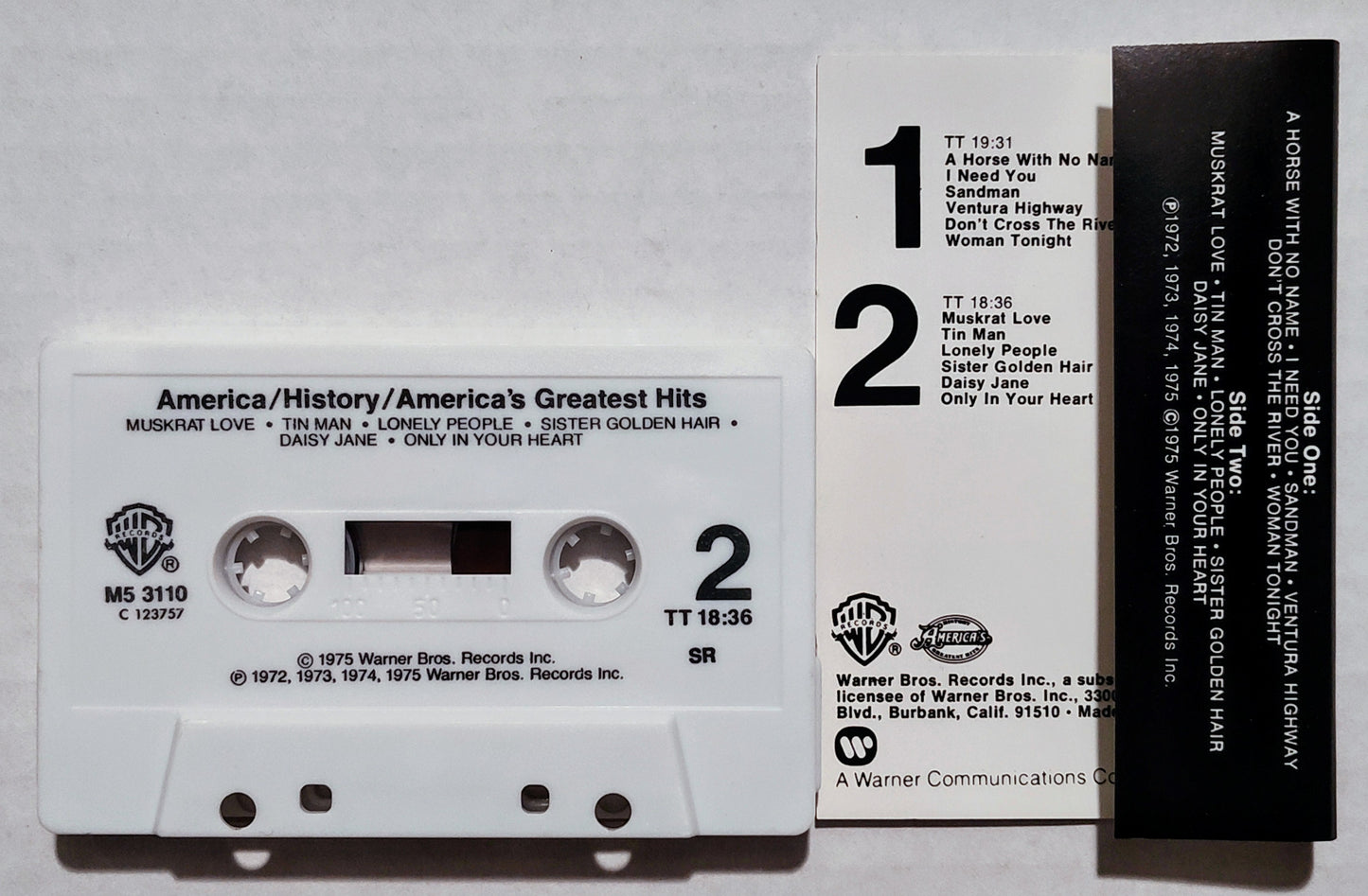 America - “History/America’s Greatest Hits” - CASSETTE TAPE (BMG) VG+/VG+