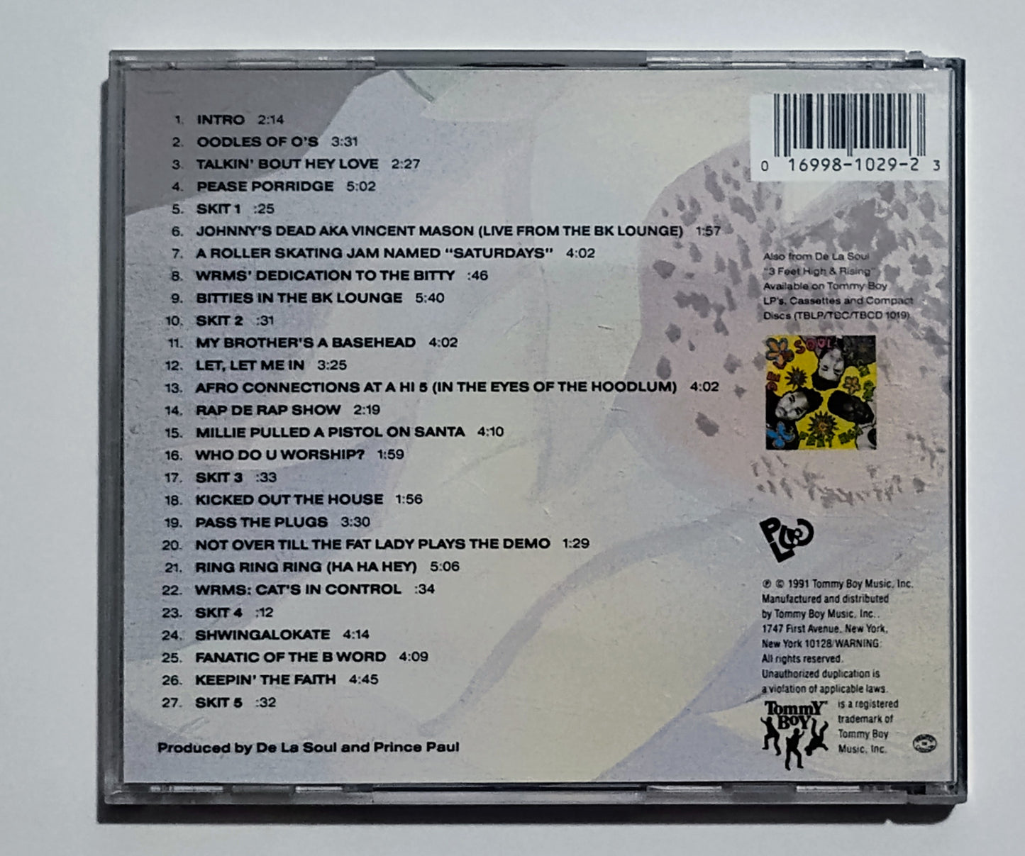 De La Soul - "De La Soul Is Dead" - COMPACT DISC VG/VG+