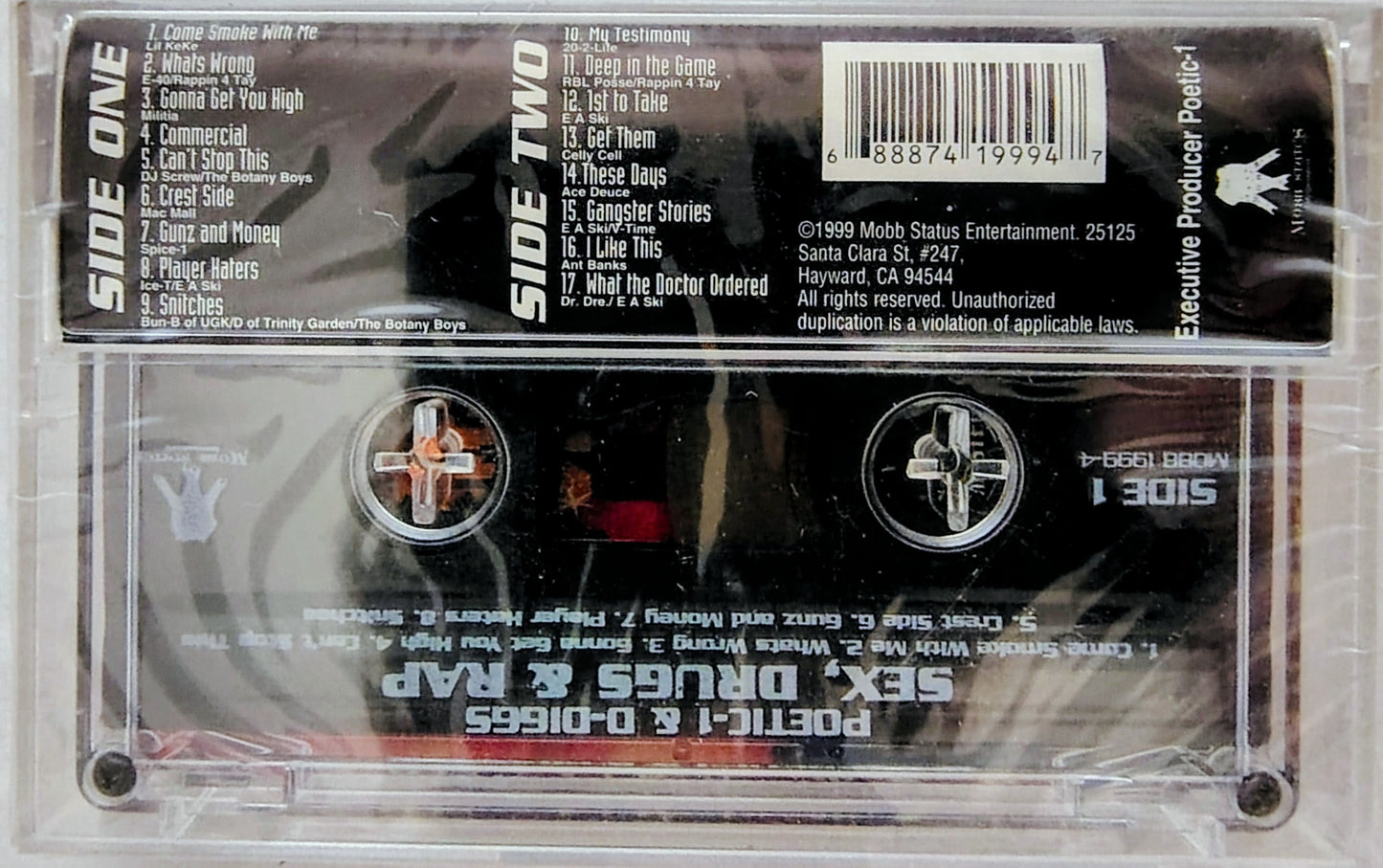 Poltic-1 & D-Diggs - "Sex, Drugs & Rap" - CASSETTE TAPE NM/M (Sealed)