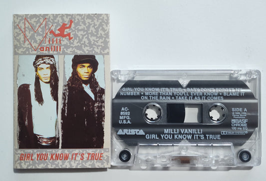 Milli Vanilli - "Girl You Know It's True" - CASSETTE TAPE (Chrome; DOLBY) VG/VG+