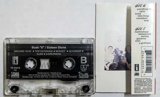 Bush (as "Bush X") - "Sixteen Stone" - CASSETTE TAPE (Canada; clear shell) G+/VG