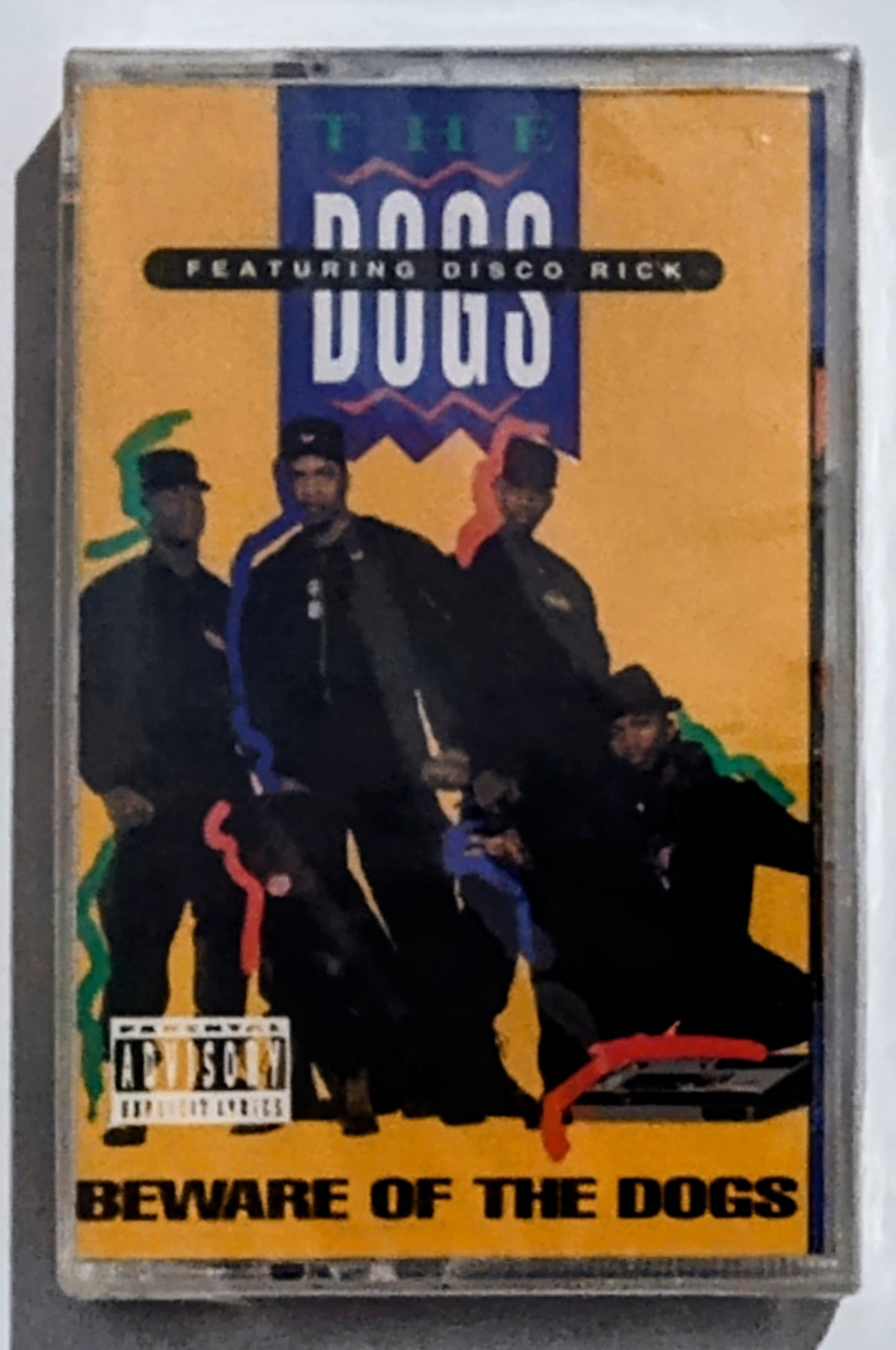 Dogs Featuring Disco Rick, The - “Beware Of The Dogs” - CASSETTE TAPE NM/M (Sealed; tiny crack in back of case)
