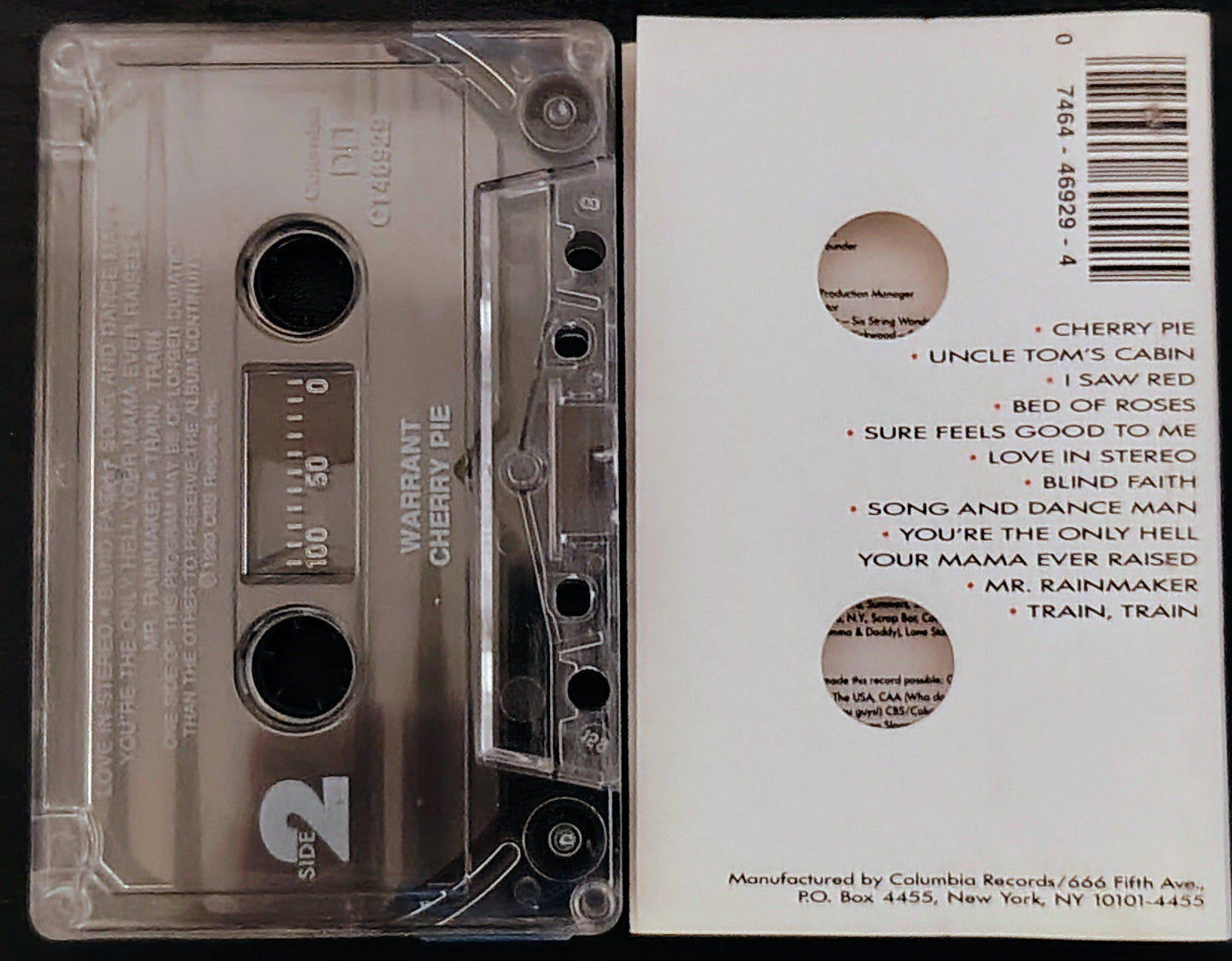 Warrant - “Cherry Pie” - CASSETTE TAPE VG+/VG+