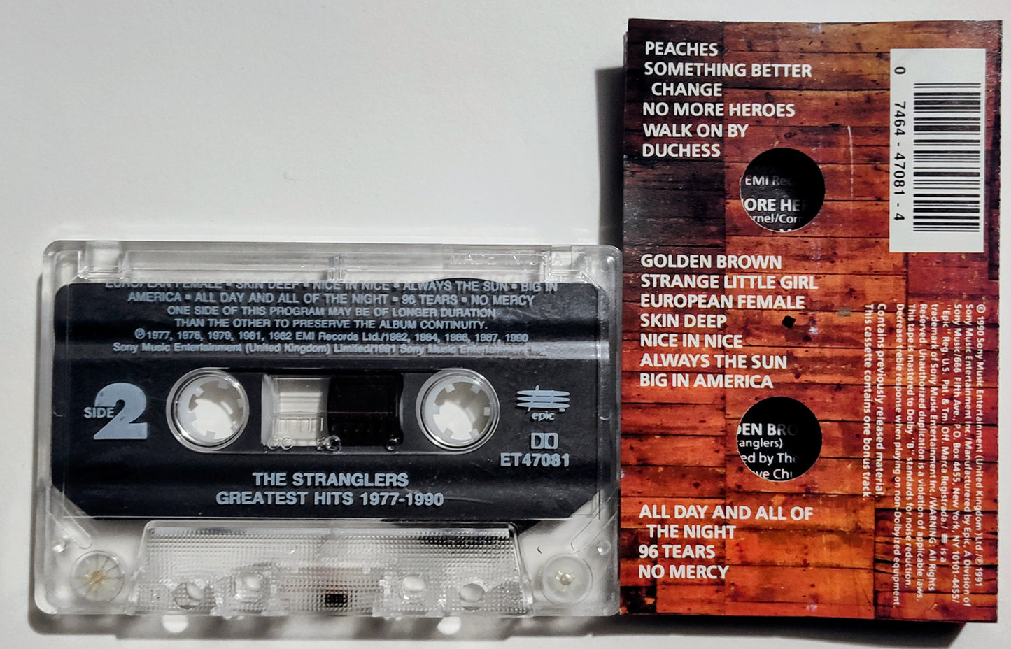 Stranglers, The - "Greatest Hits 1977-1990" - CASSETTE TAPE VG+/VG+