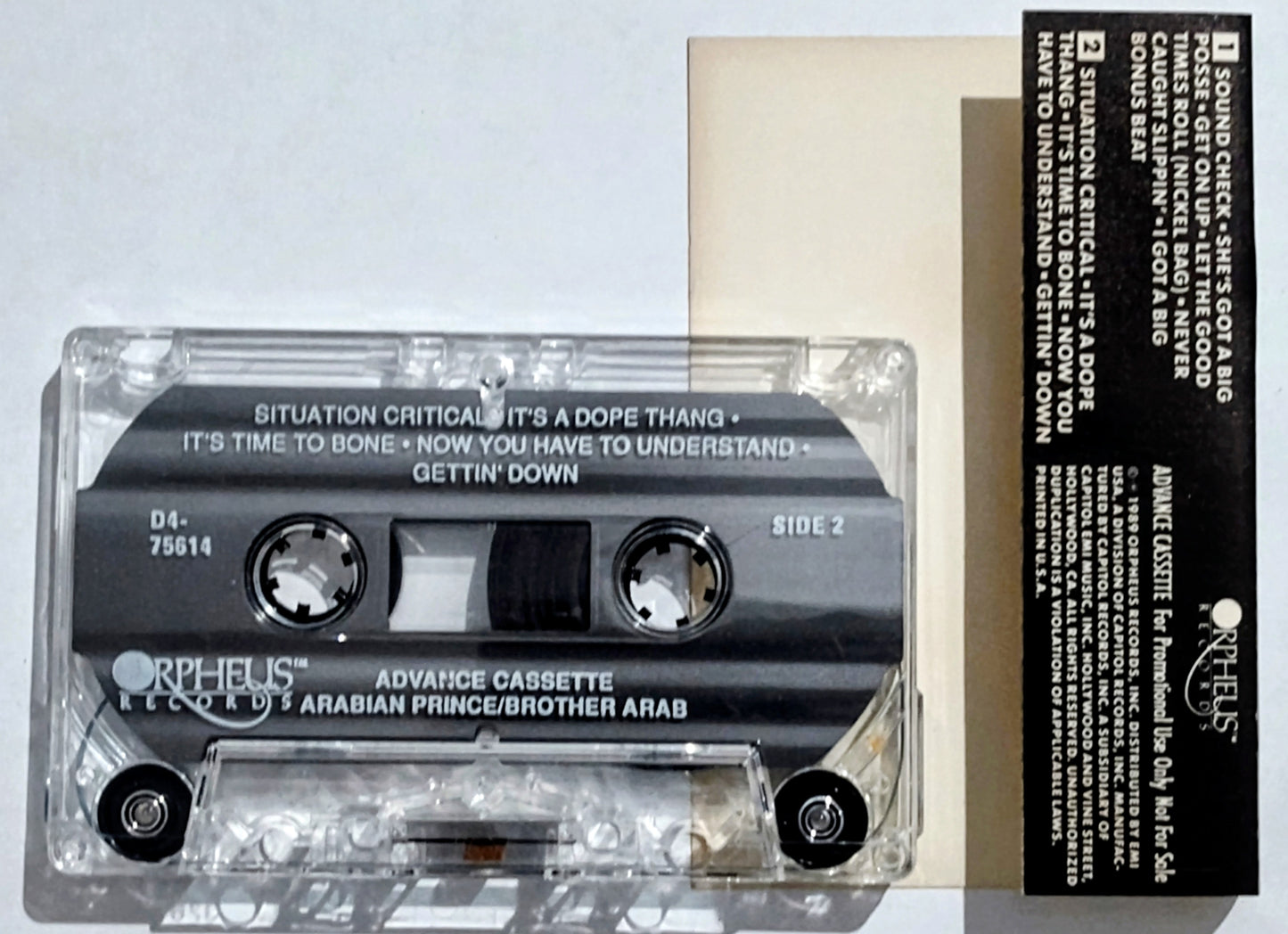 Arabian Prince - "Brother Arab” - CASSETTE TAPE (Promo Version) VG+/VG+ [Compton, CA]