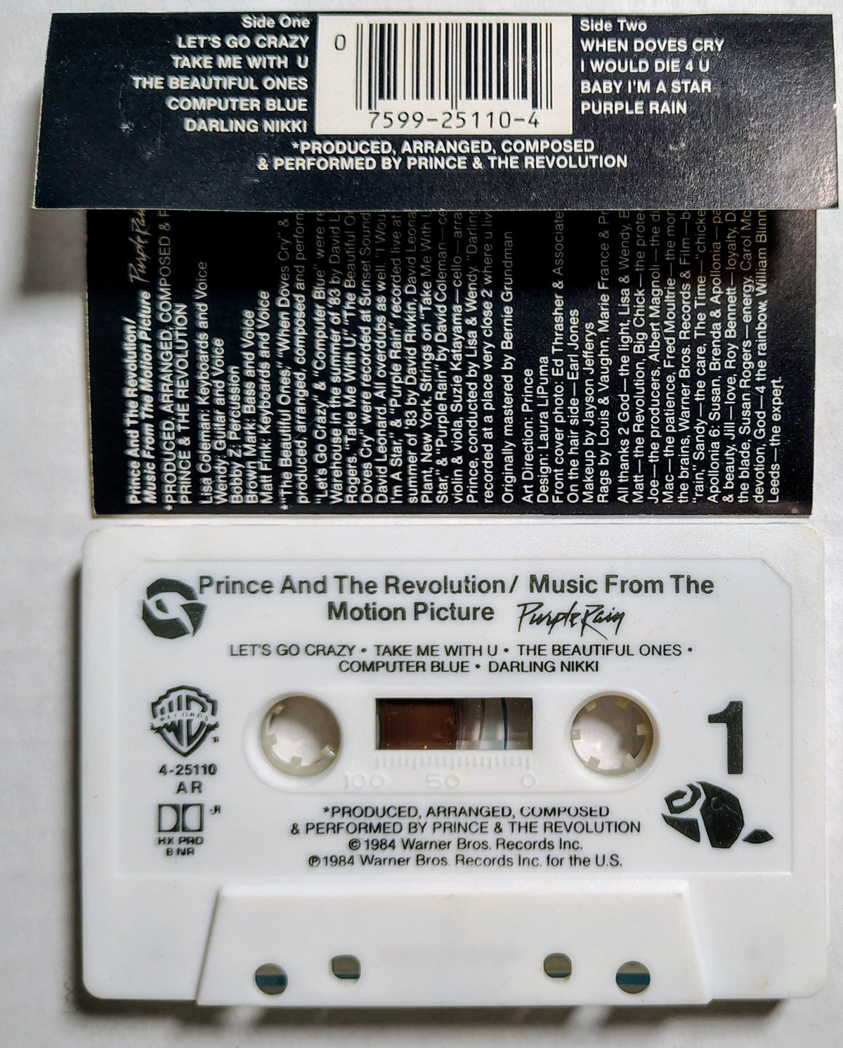 Prince and the Revolution - "Purple Rain (Music From the Motion Picture)" - CASSETTE TAPE VG+/VG+