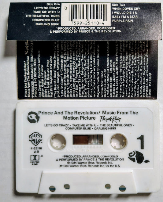 Prince and the Revolution - "Purple Rain (Music From the Motion Picture)" - CASSETTE TAPE VG+/VG+