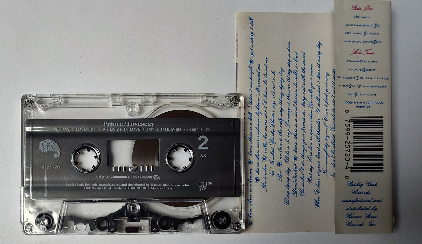 Prince - "LoveSexy" - CASSETTE TAPE (AR; DOLBY HX PRO B NR) VG+/VG+