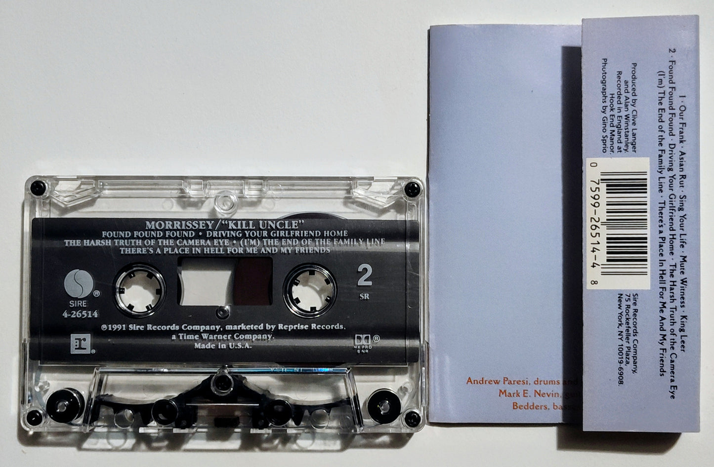 Morrissey - "Kill Uncle" - CASSETTE TAPE (SR) VG+/VG+