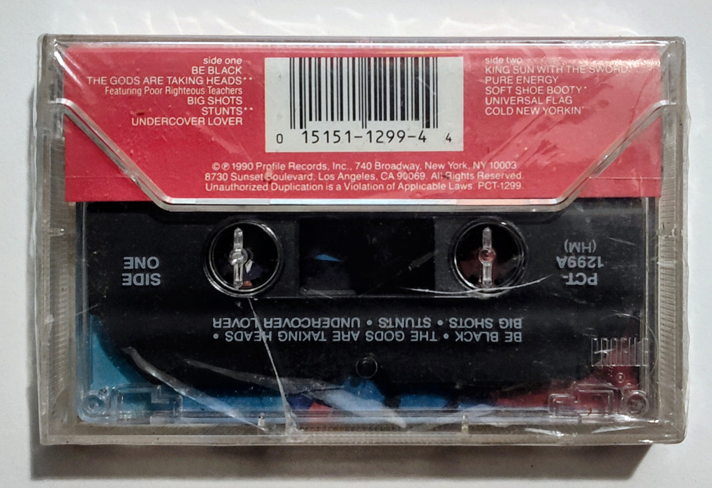 King Sun - "Righteous But Ruthless" - CASSETTE TAPE VG+/M (Sealed; broken seal)