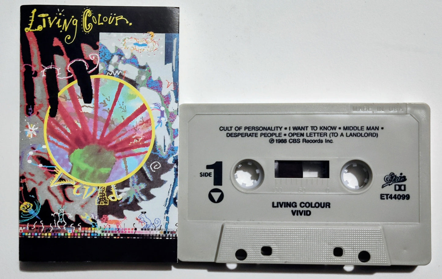 Living Colour - "Vivid" - CASSETTE TAPE VG+/VG+