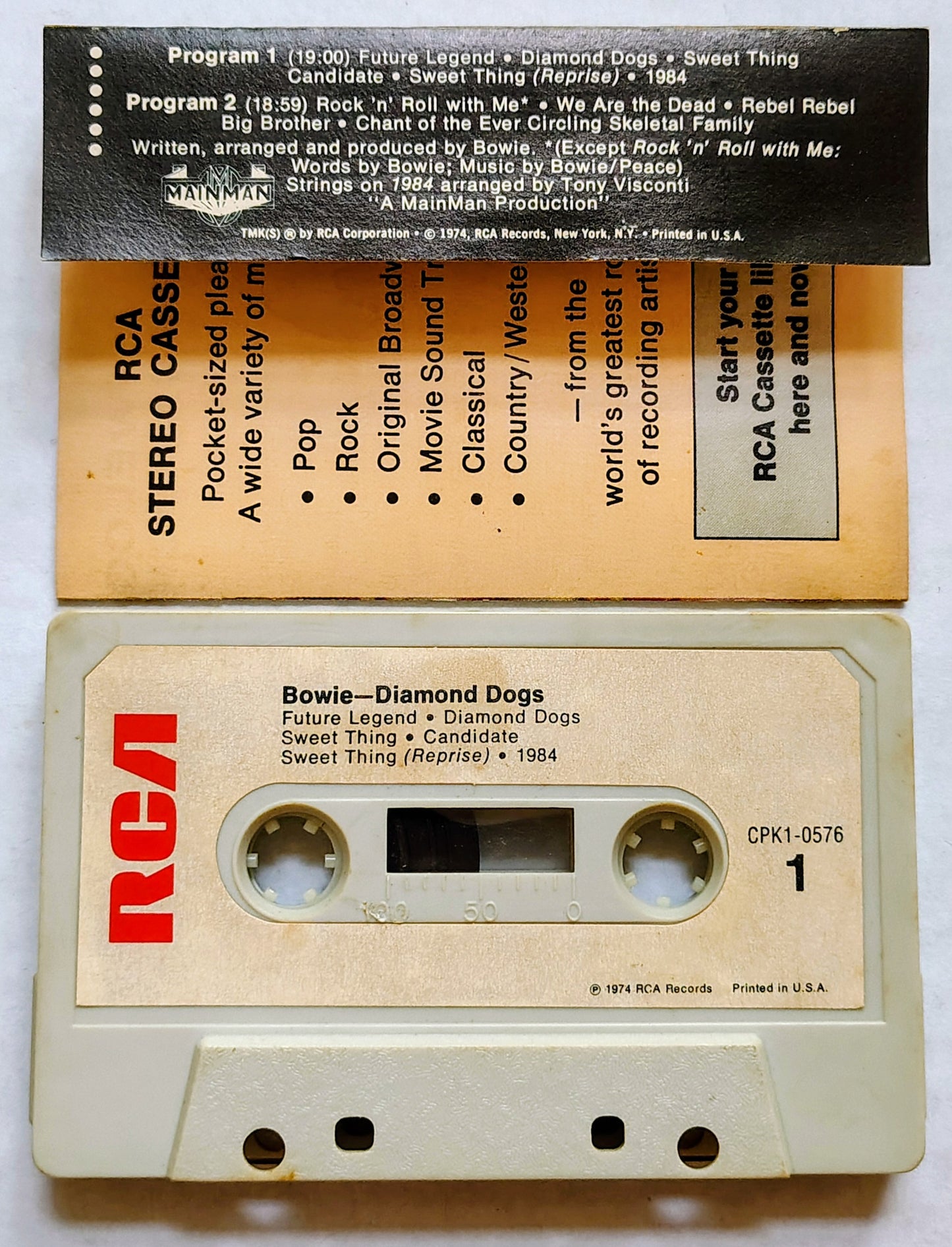 David Bowie - “Diamond Dogs” - CASSETTE TAPE VG/VG