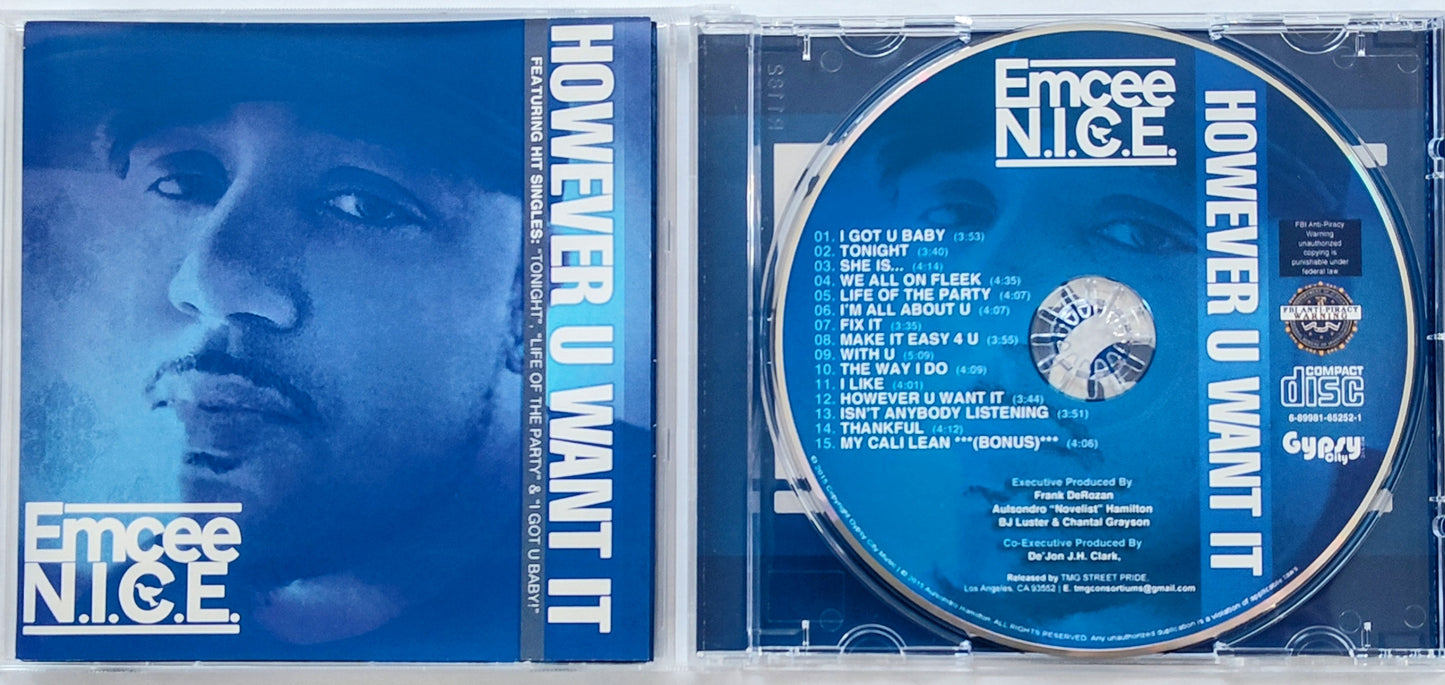 Emcee N.I.C.E. - “However You Want It” - COMPACT DISC NM/NM