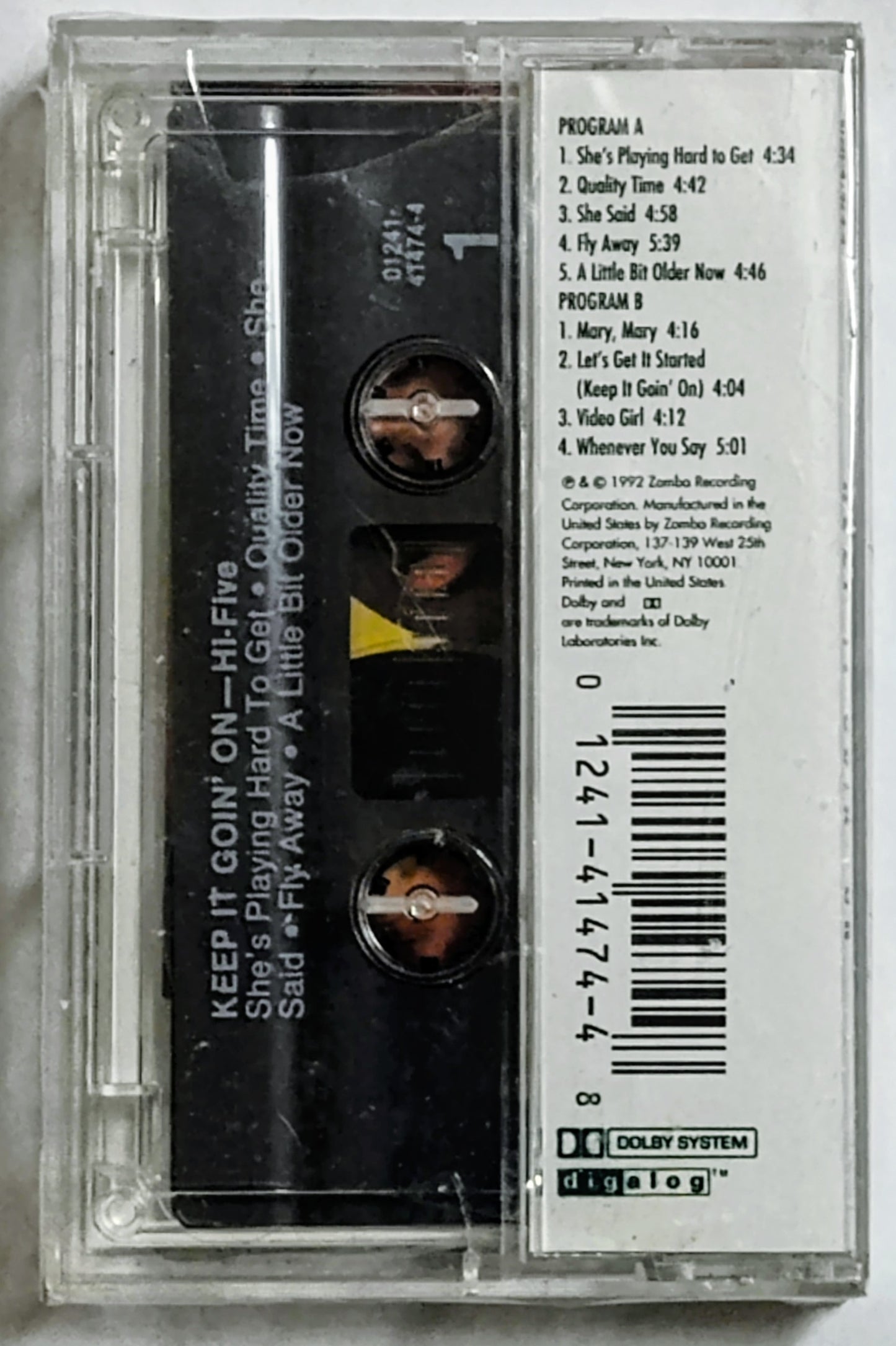 Hi-Five - “Keep It Goin’ On” - CASSETTE TAPE NM/M (Sealed with hype sticker; 2 large holes in cellophane)