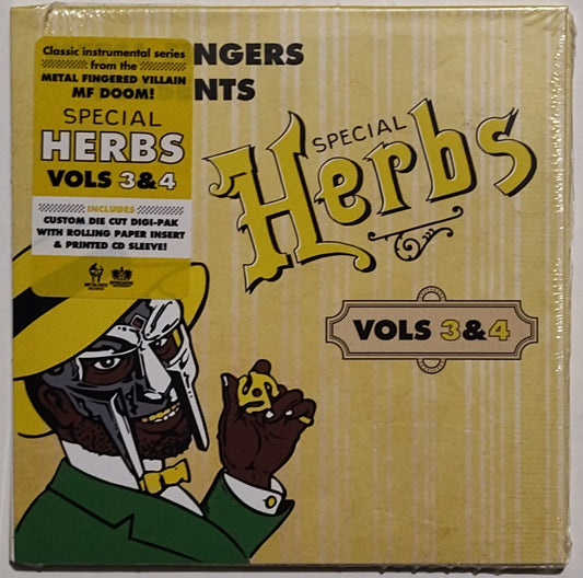 MF DOOM - "Metal Fingers Presents: Special Herbs Vols 3 & 4" - INDIE COMPACT DISC M/M (Sealed)