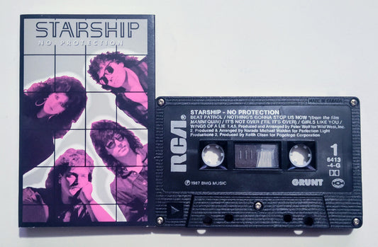 Starship - "No Protection" - CASSETTE TAPE (BMG; Canada; black shell; DOLBY) VG+/VG+