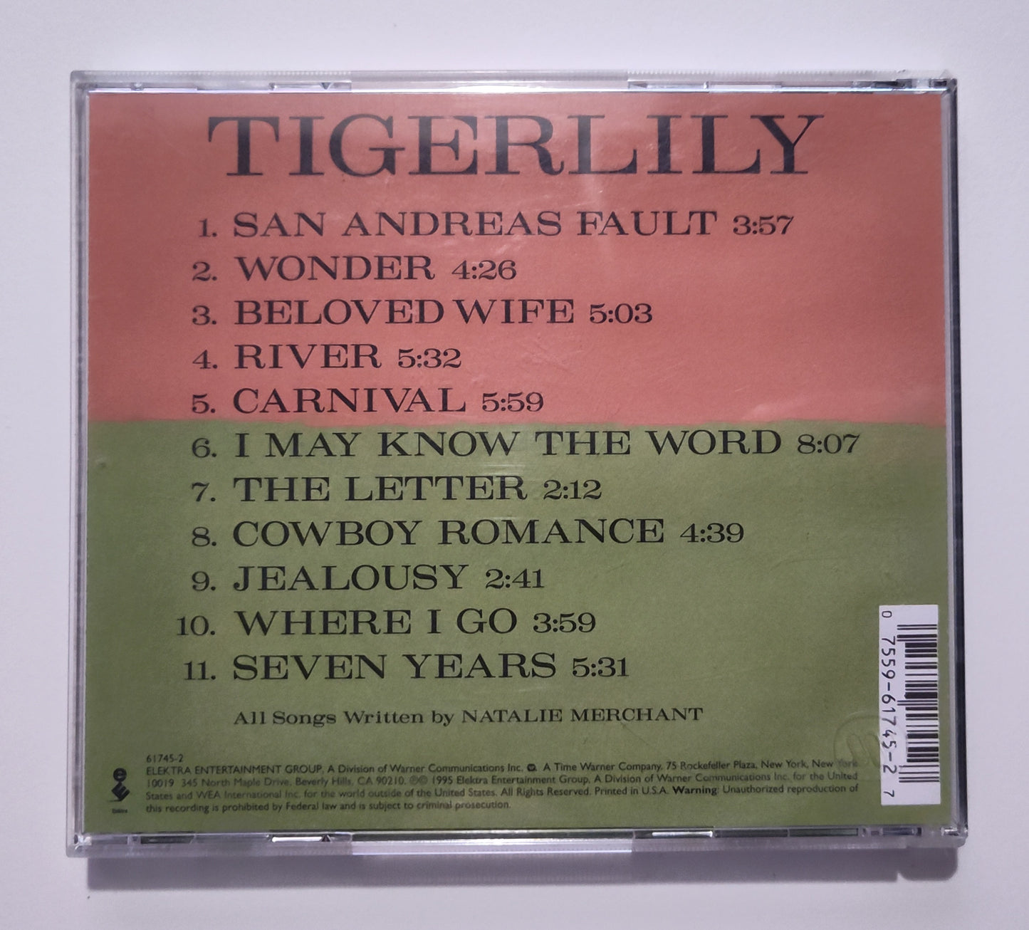 Natalie Merchant - "Tigerlily" - COMPACT DISC VG/G