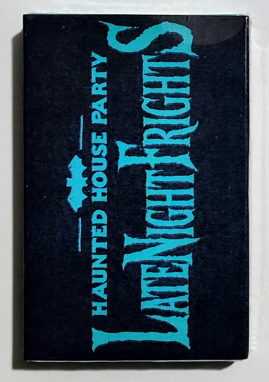 Haunted House Party - "Late Night Frights (2025)" - INDIE CASSETTE TAPE (Strange Daisy Records' annual Halloween Hip Hop instrumental mix; Cassette Week 2025) M/M (Sealed in slipcase; Glows in blacklight, revealing spooky art!!!)