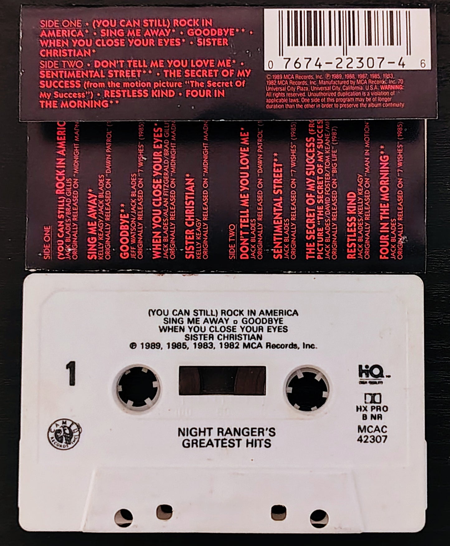 Night Ranger - “Greatest Hits” - CASSETTE TAPE VG/VG