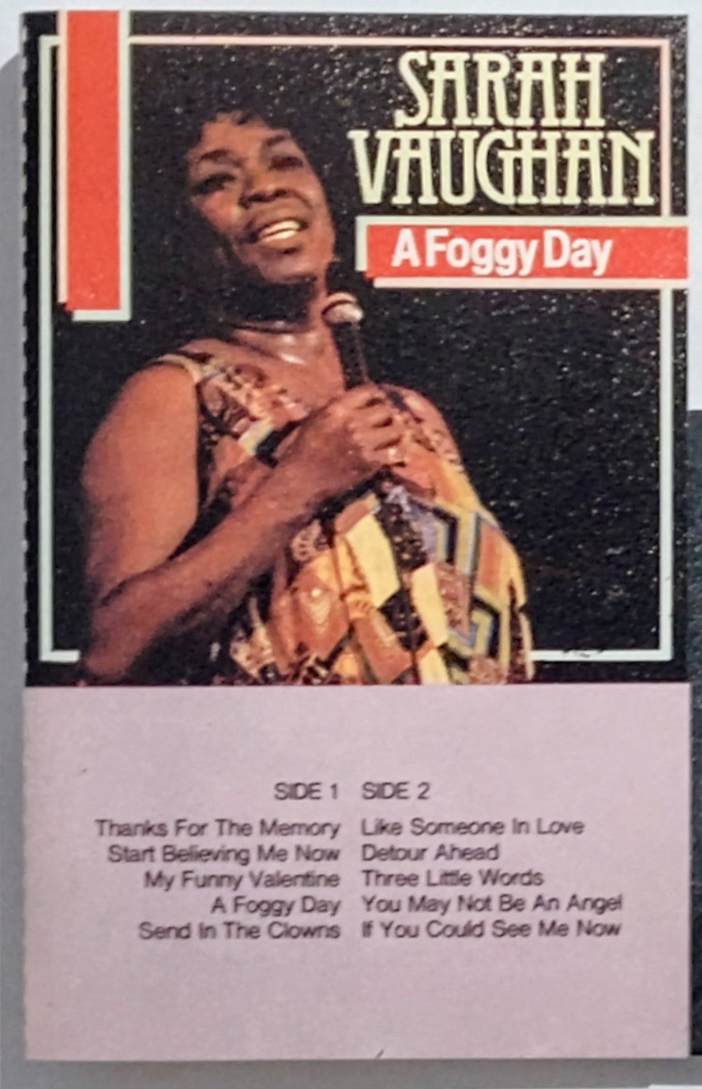 Sarah Vaughan - “A Foggy Day” - CASSETTE TAPE (Netherlands) VG+/VG+