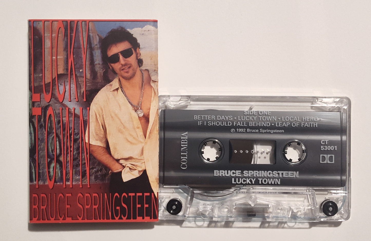 Bruce Springsteen - "Lucky Town" - CASSETTE TAPE (Canada; black shell; DOLBY) VG+/VG+