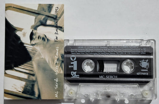 MC Serch - “Here It Comes” - CASSETTE TAPE (Maxi Single) VG+/VG+