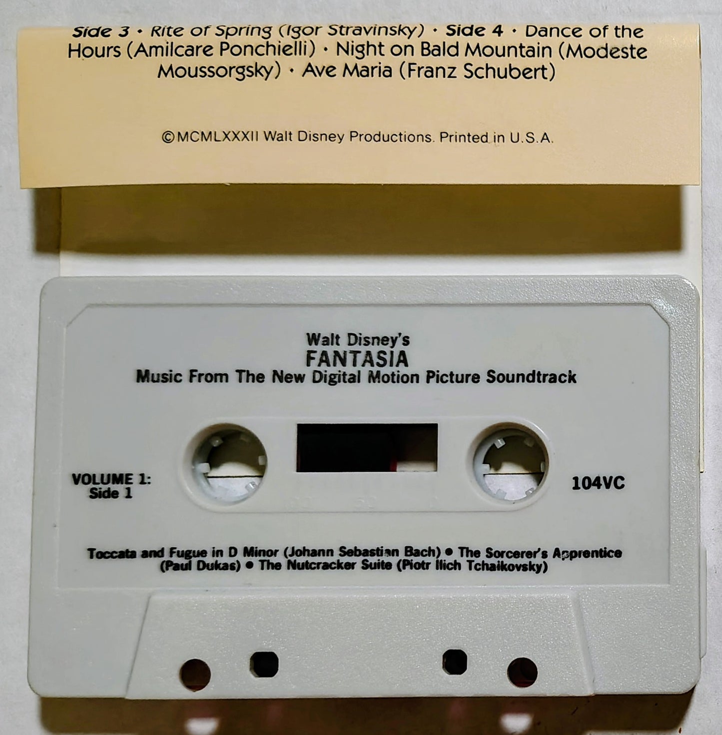Irwin Kostal - "Fantasia - Music from the Walt Disney New Digital Motion Picture Soundtrack (Volume 1*)" - CASSETTE TAPE VG/VG+ (*J card/cover says volume 2; tape is volume 1)
