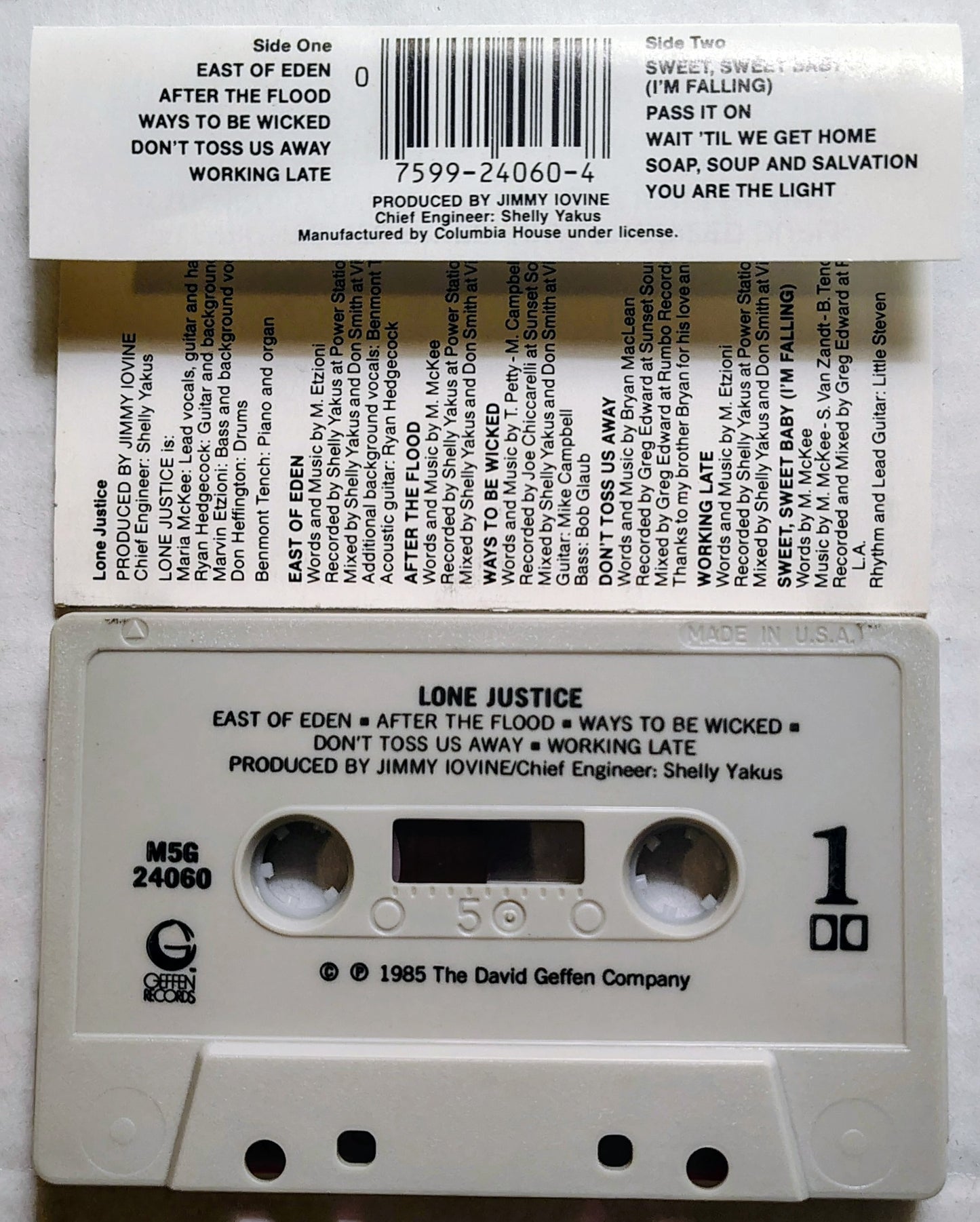Lone Justice - “Lone Justice” - CASSETTE TAPE VG+/VG+