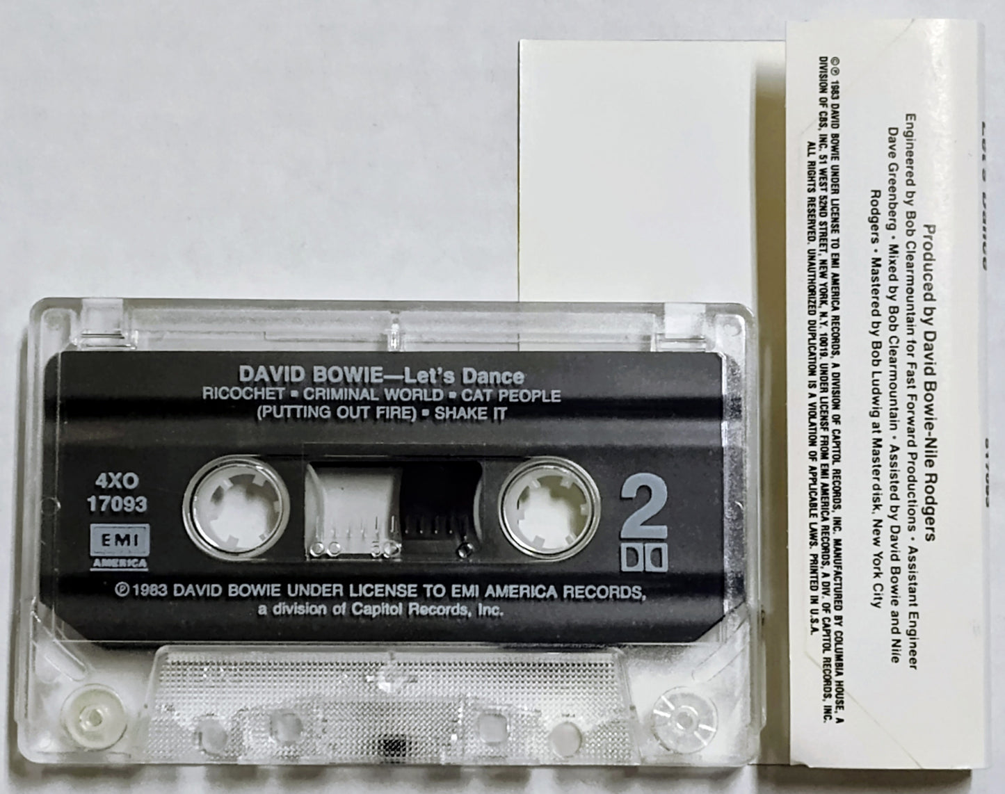 David Bowie - “Let’s Dance” - CASSETTE TAPE VG/VG+