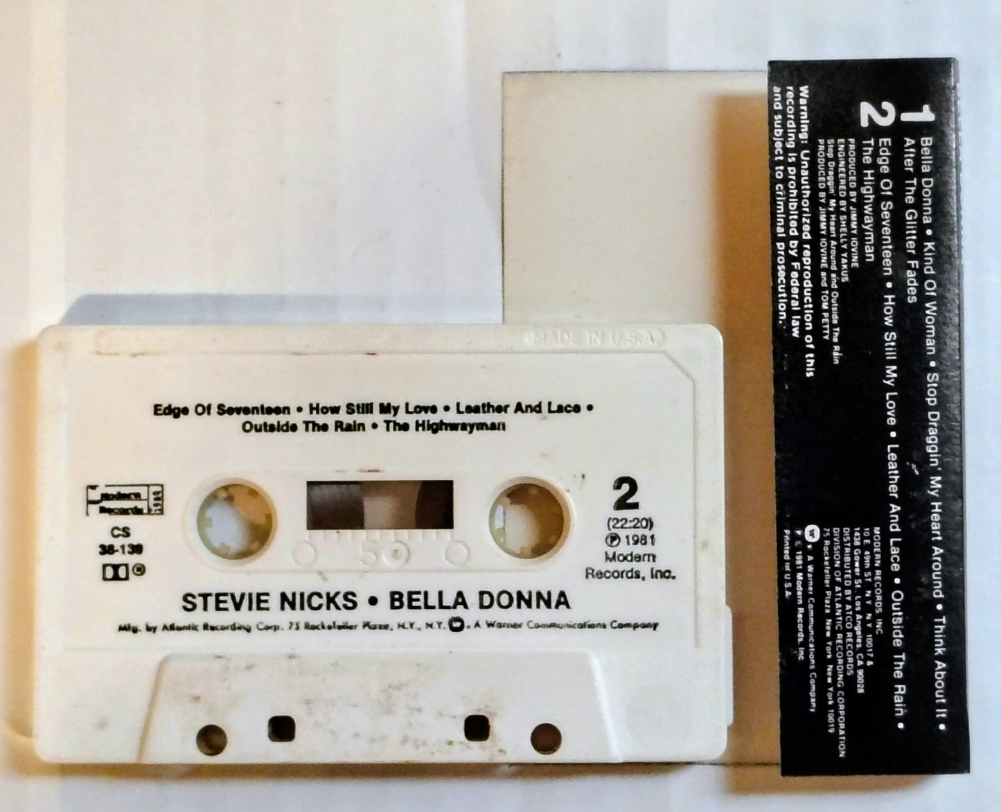 Stevie Nicks - "Bella Donna" - CASSETTE TAPE VG/G+