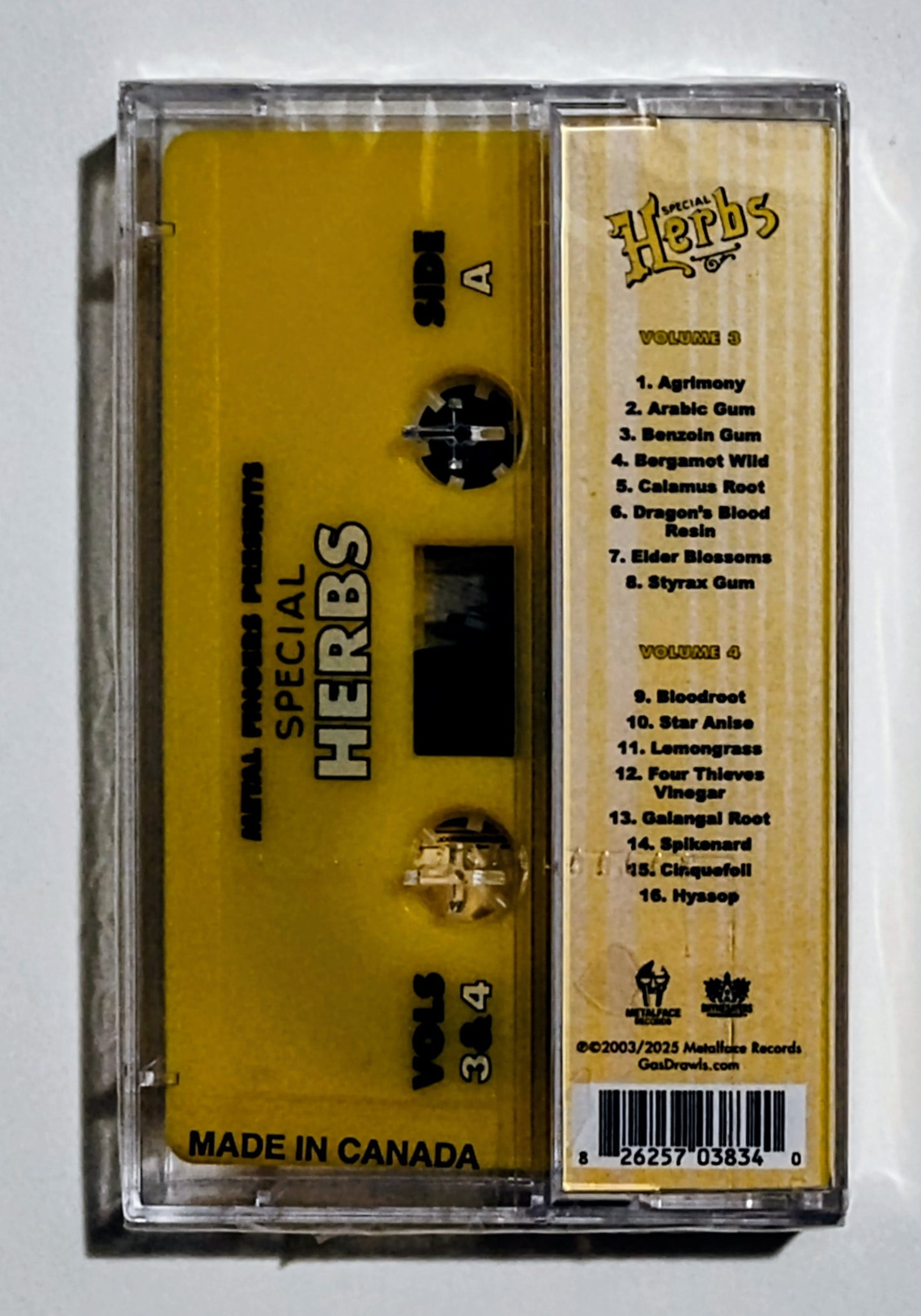 MF Doom as Metal Fingers - "Special Herbs (Instrumentals; 5-Tape Complete Set)" - CASSETTE TAPE NM/M (All Sealed; 2 tapes have cracks on back of case)