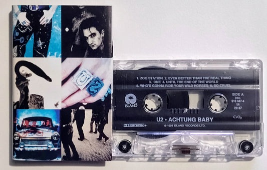 U2 - "Achtung Baby" - CASSETTE TAPE (DOLBY; Chrome) VG+/VG+