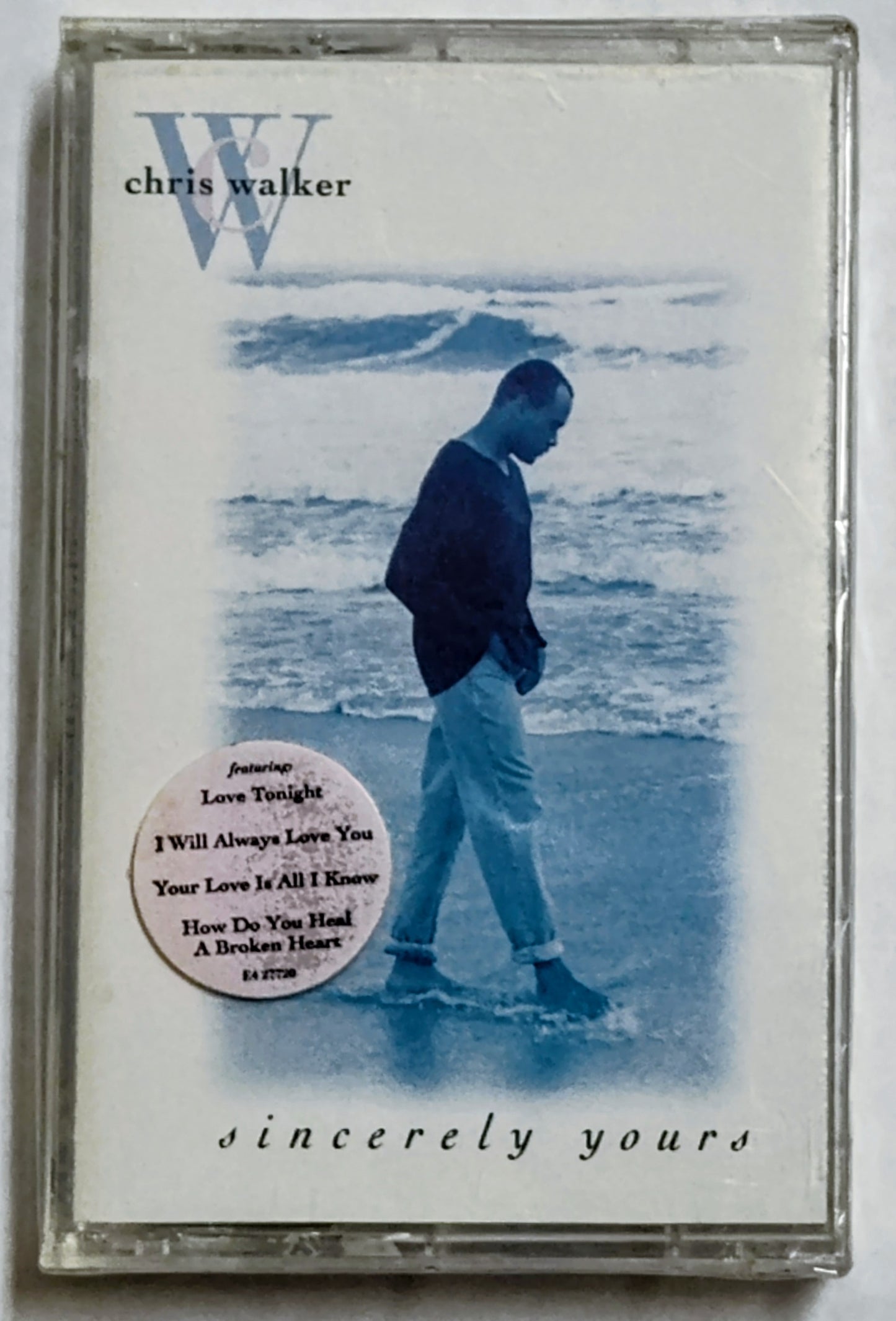 Chris Walker - “Sincerely Yours” - CASSETTE TAPE NM/M (Sealed with hype sticker; small crack in spine of case)