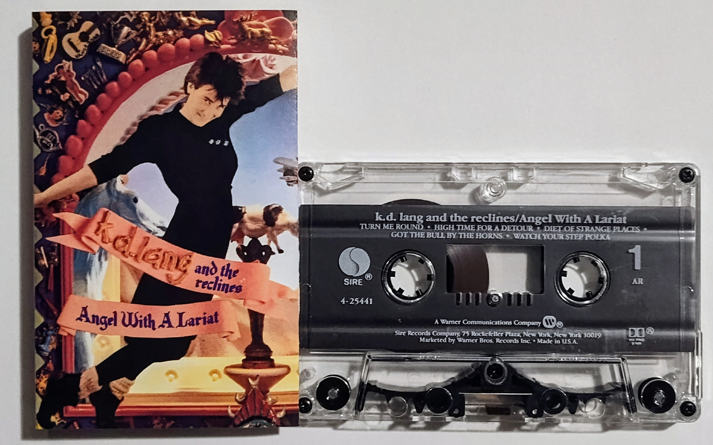 K.D. Lang And The Reclines - "Angel With A Lariat" - CASSETTE TAPE VG+/VG+