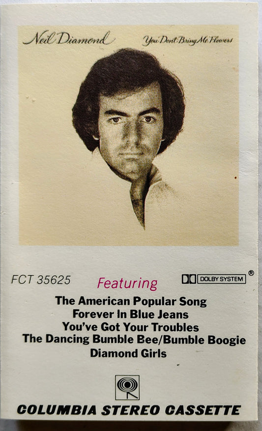 Neil Diamond - "You Don't Bring Me Flowers" - CASSETTE TAPE VG+/G+