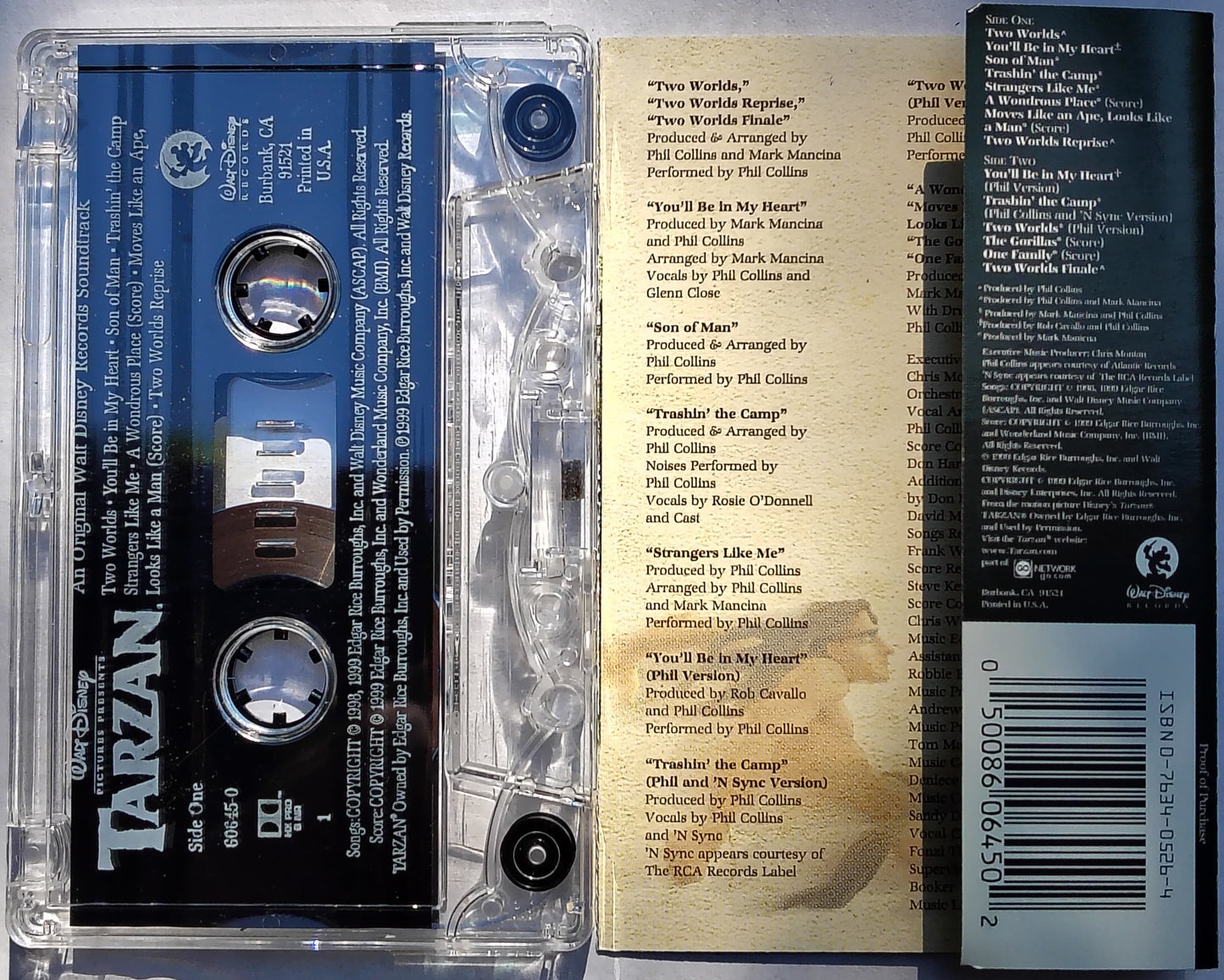 Phil Collins, Mark Mancina - "Tarzan (An Original Walt Disney Records Soundtrack)" CASSETTE TAPE VG+/VG+