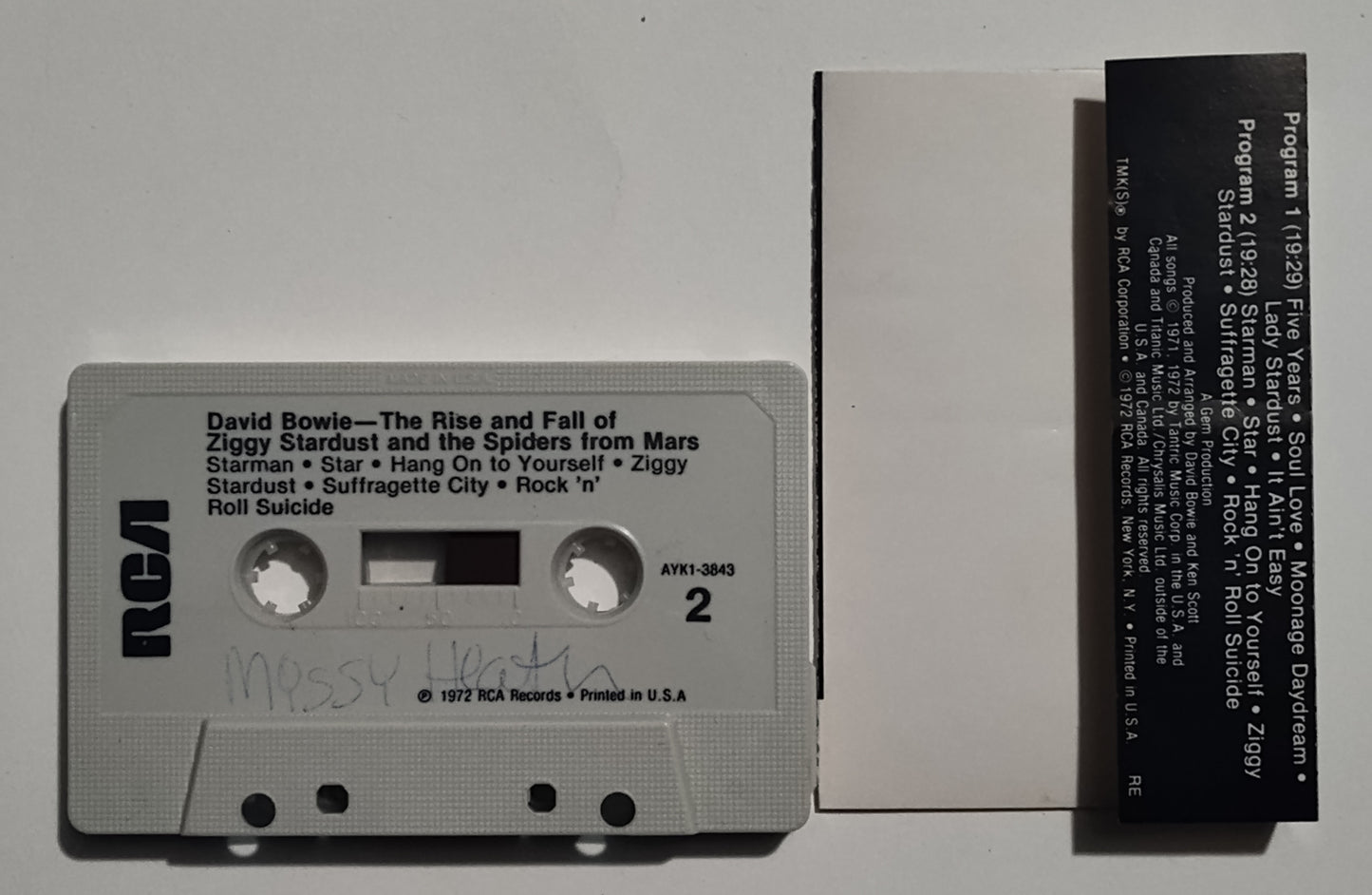 David Bowie - "The Rise And Fall Of Ziggy Stardust And The Spiders From Mars" - CASSETTE TAPE VG+/VG+