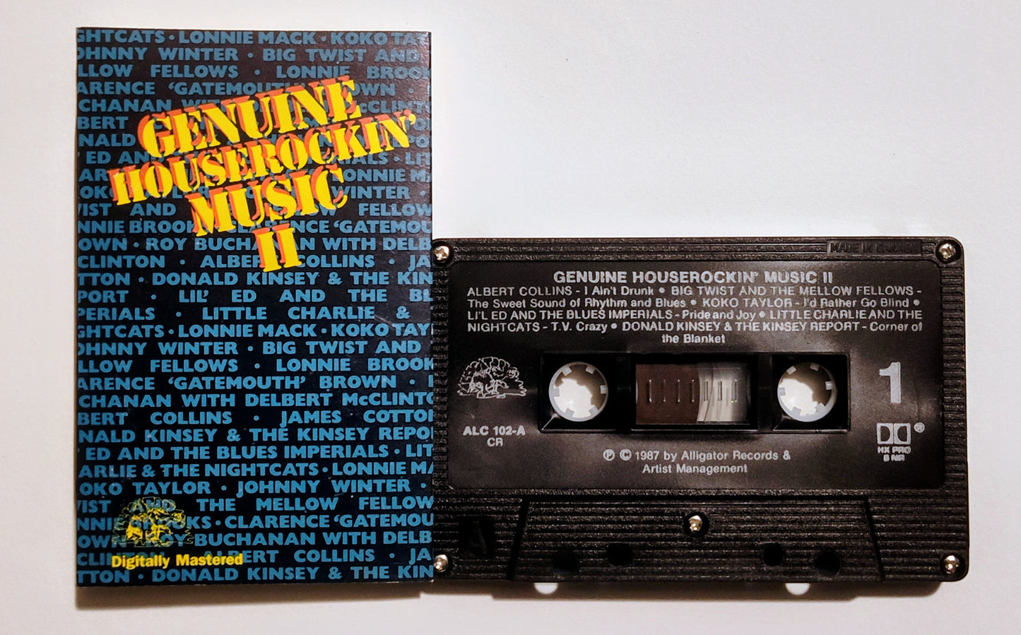 Various Artists - "Genuine House Rockin' Music II" - CASSETTE TAPE (Canada; black shell; DOLBY HX PRO B NR) VG+/VG+