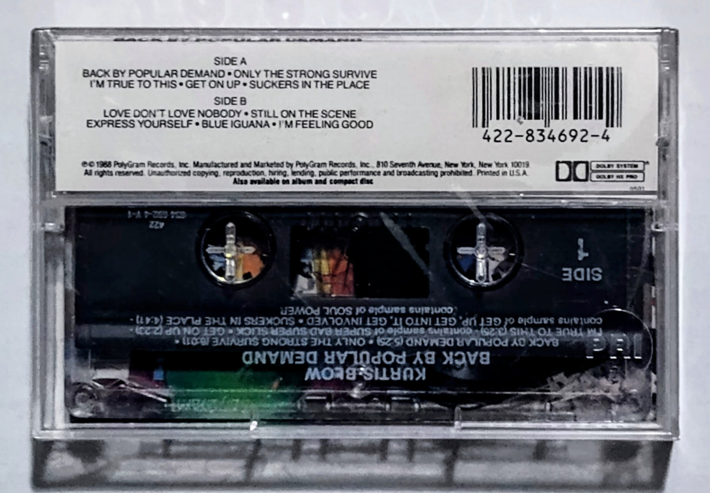 Kurtis Blow - “Back By Popular Demand” - CASSETTE TAPE M/M (Sealed with hype sticker; scratchy cellophane)