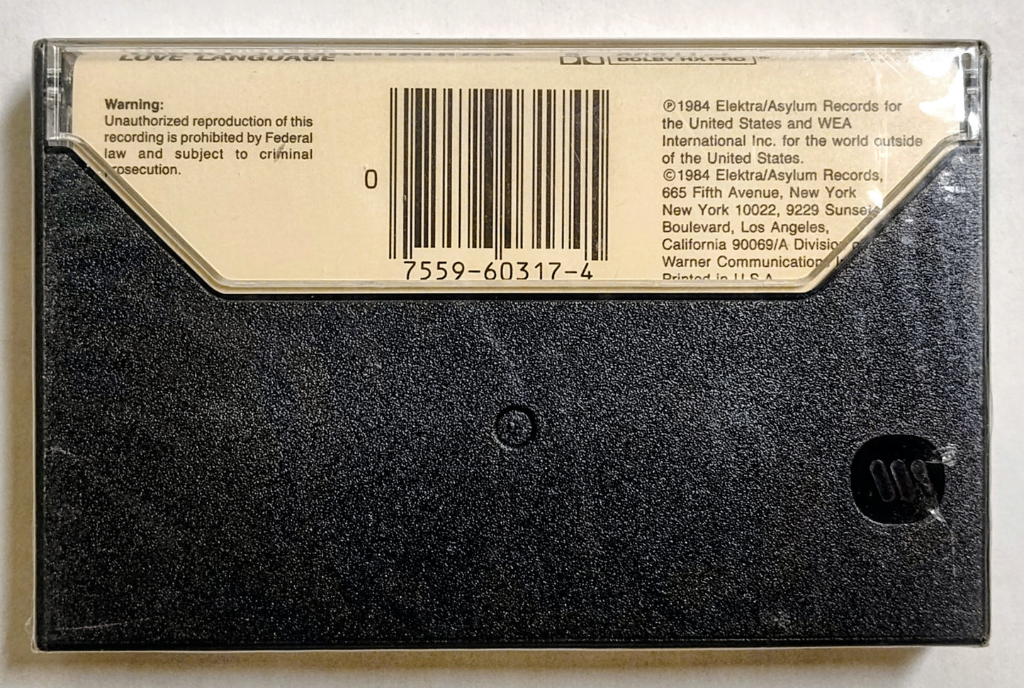Teddy Pendergrass - “Love Language” - CASSETTE TAPE NM/M (Sealed; tiny crack in cover)